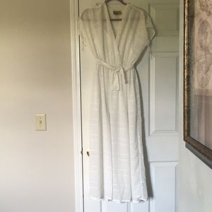 ASOS White Maxi Grecian Summer Dress with slip & belt, Size 2